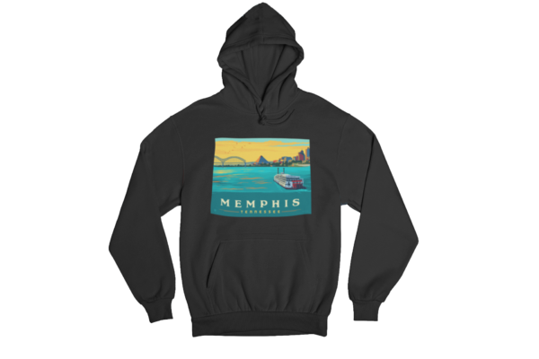 Horizontal Skyline Black Hoodie