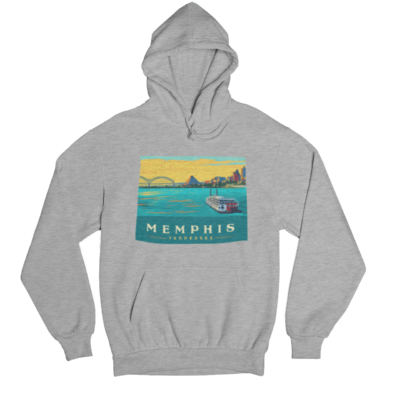 Horizontal Skyline Grey Hoodie